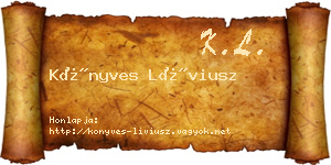 Könyves Líviusz névjegykártya
